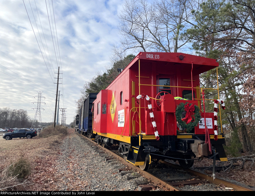 The rear of the Caboose on the Delaware & Raritan River RR TFT train-view is looking south along the Southern Secondary 